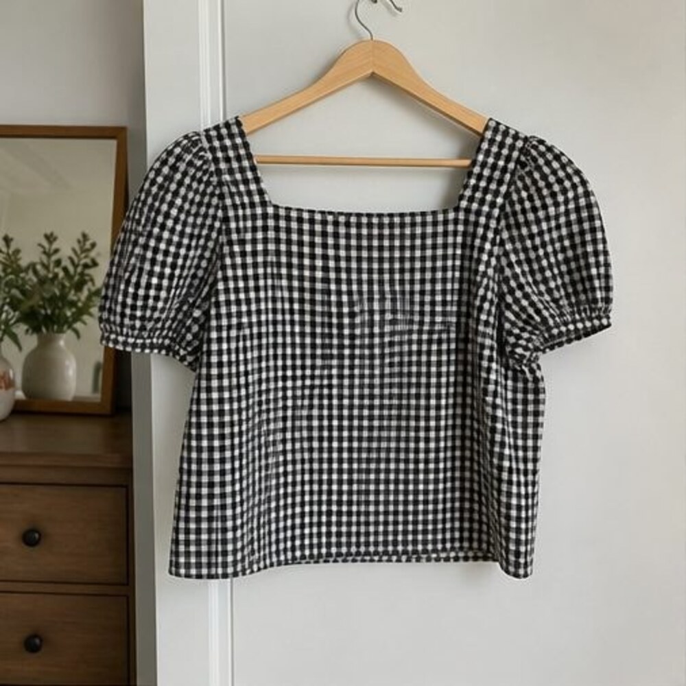 Gray Lace Trim Top